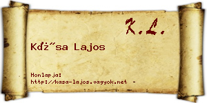 Kása Lajos névjegykártya